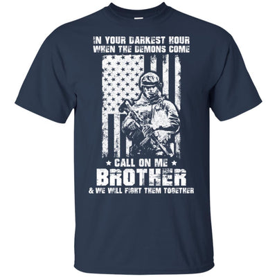 Veteran Army In Your Darkest Hour When The Demons Come-T-Shirt & Hoodie-Classic T-Shirt-Navy