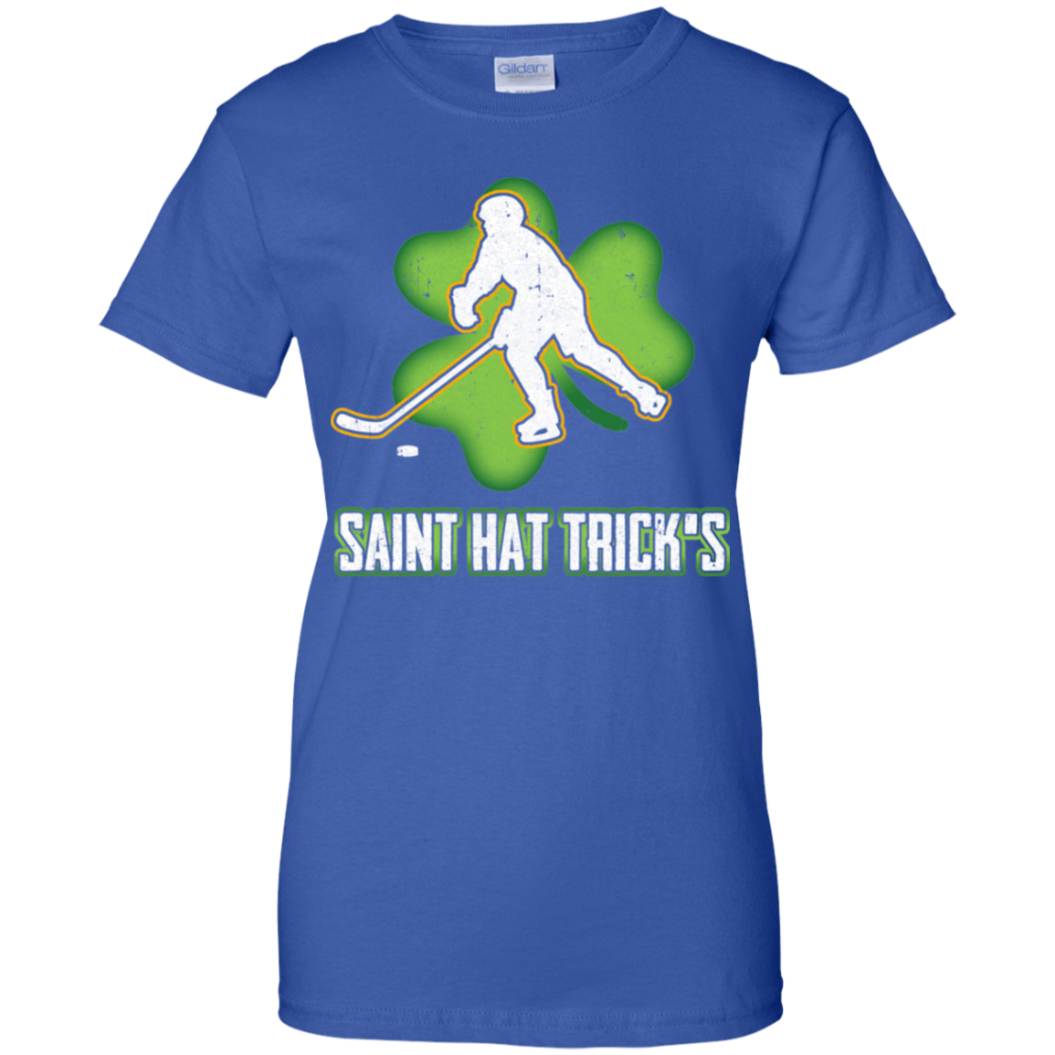 Saint Hat Trick's Hockey Shamrock St Patricks Day-T-Shirt & Hoodie-Women's T-Shirt-Royal