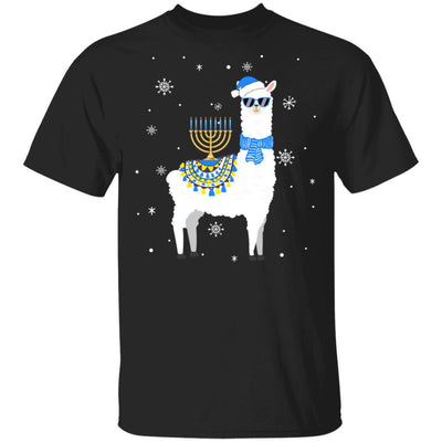 Menorah Hanukkah Llama Cute Alpaca Chanukah Gift-T-Shirt & Sweatshirt-Classic T-Shirt-Black
