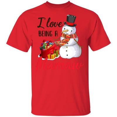 I Love Being A Mamaw Snowman Gift For Christmas Day-T-Shirt & Sweatshirt-Classic T-Shirt-Red