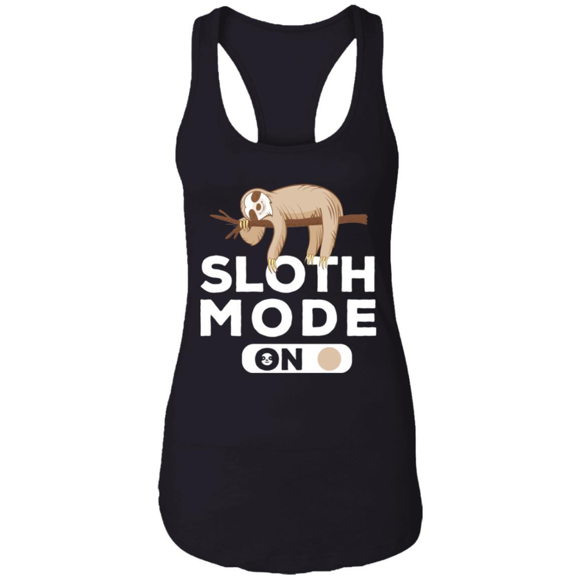 Sloth Mode On Funny Lazy Sleeping Sloth-T-Shirt & Tank Top-Women's Ideal Racerback Tank-Black