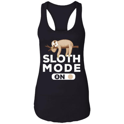 Sloth Mode On Funny Lazy Sleeping Sloth-T-Shirt & Tank Top-Women's Ideal Racerback Tank-Black