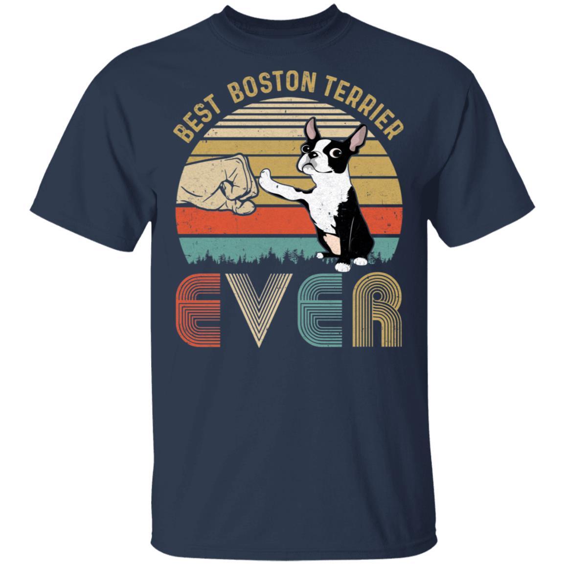 Vintage Best Boston Dad Ever Bump Fit Funny Dad Gifts-T-Shirt & Hoodie-Classic T-Shirt-Navy