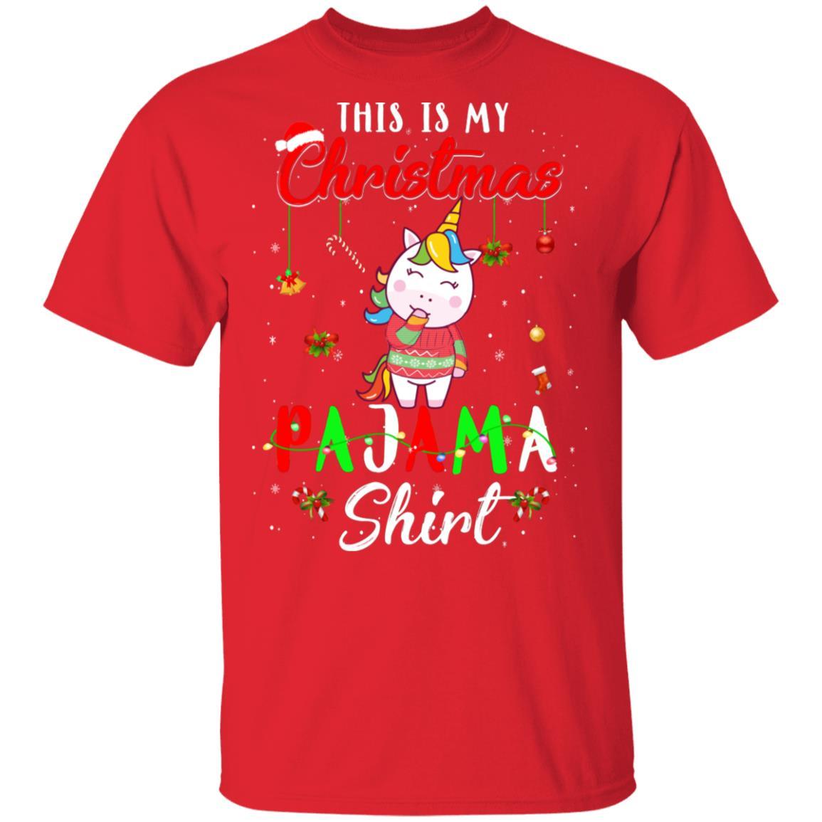 This Is My Christmas Pajama Unicorn Christmas Gifts-T-Shirt & Sweatshirt-Classic T-Shirt-Red
