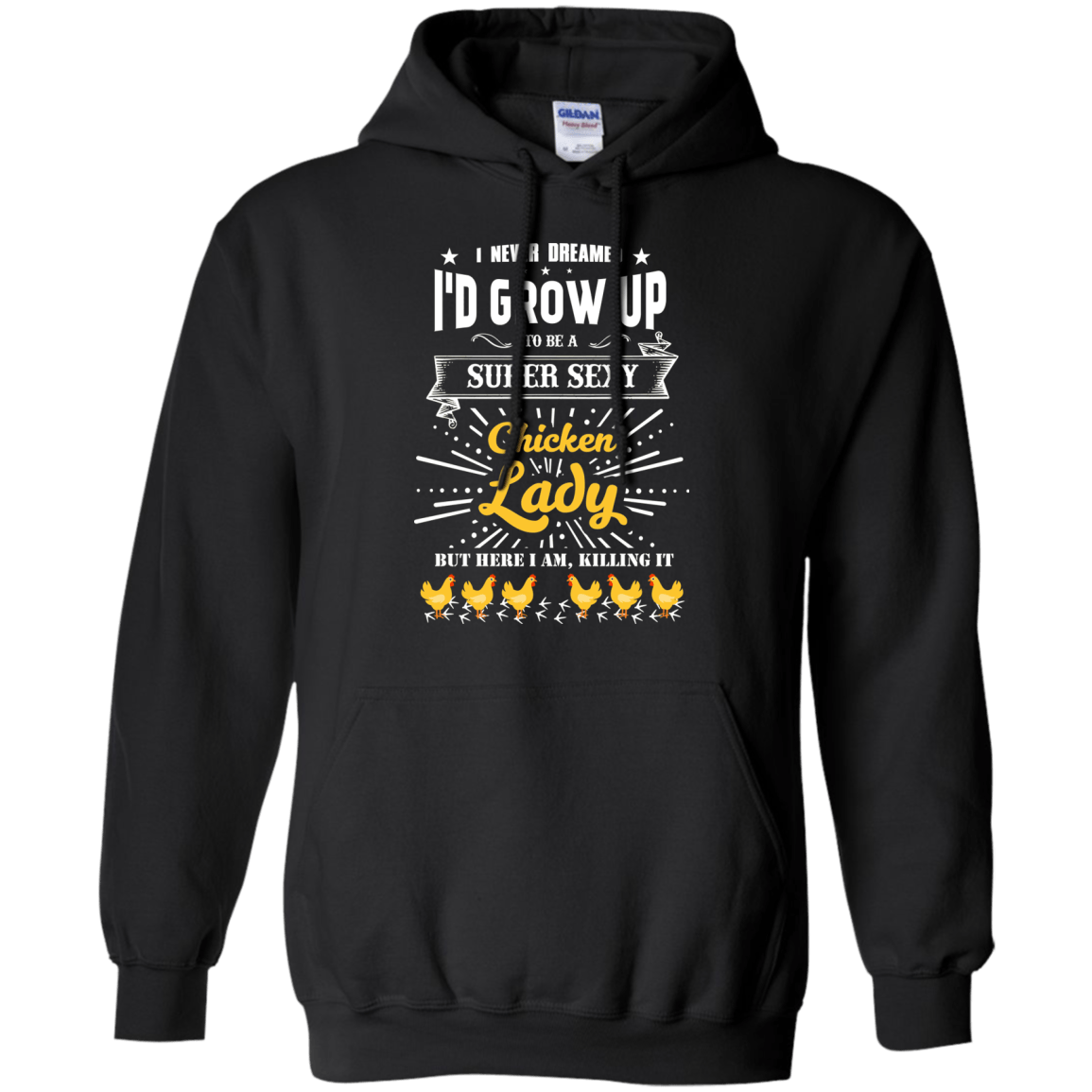 Super Sexy Chicken Lady-T-Shirt & Hoodie-Pullover Hoodie-Black