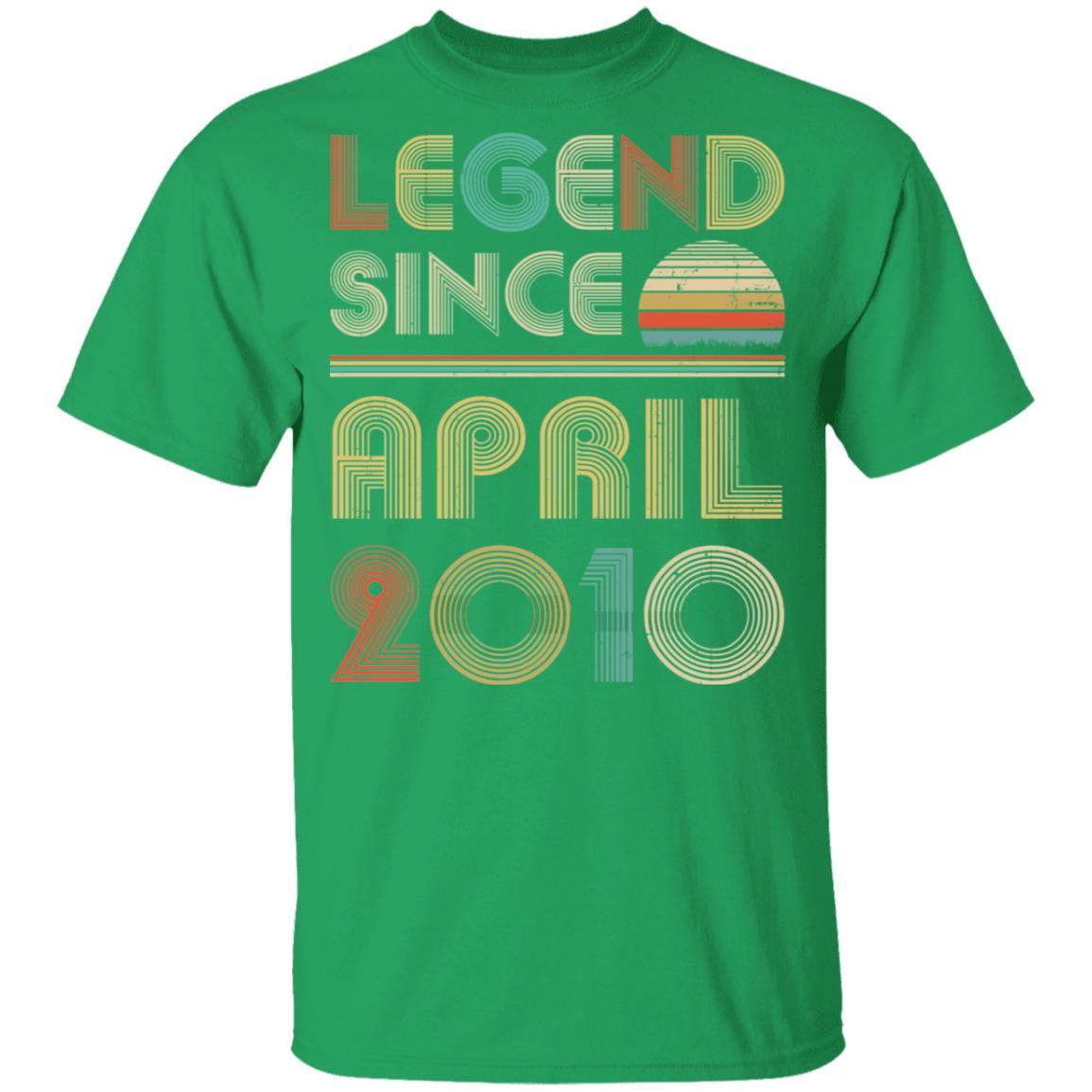 Legend Since April 2010 Vintage 11th Birthday Gifts Youth-Youth Shirt-Youth T-Shirt-Irish Green