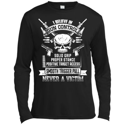 I Believe In Gun Control-T-Shirt & Hoodie-Long Sleeve T-Shirt-Black