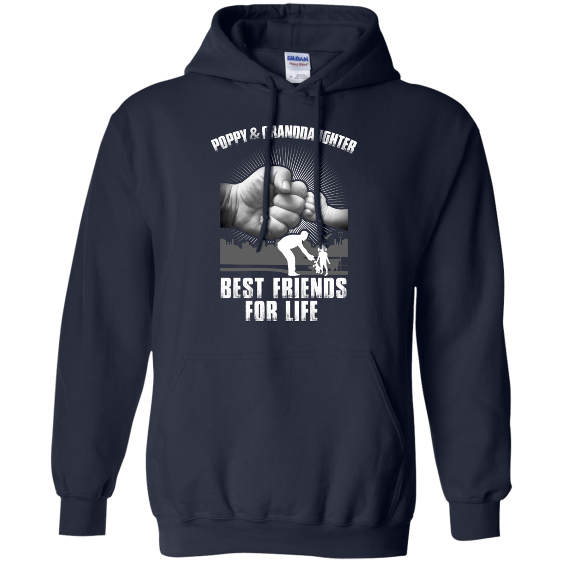 Poppy And Granddaughter best Friends For Life-T-Shirt & Hoodie-Pullover Hoodie-Navy