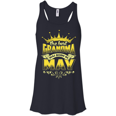 The Best Grandma Was Born In May-T-Shirt & Hoodie-Women's Flowy Racerback Tank-Midnight