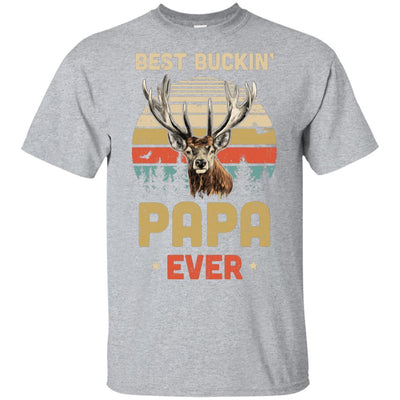 Vintage Best Buckin' Papa Ever Gift For Father Day-T-Shirt & Hoodie-Classic T-Shirt-Sport Grey