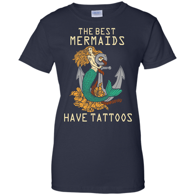 The Best Mermaids Have Tattoos-T-Shirt & Hoodie-Women's T-Shirt-Navy