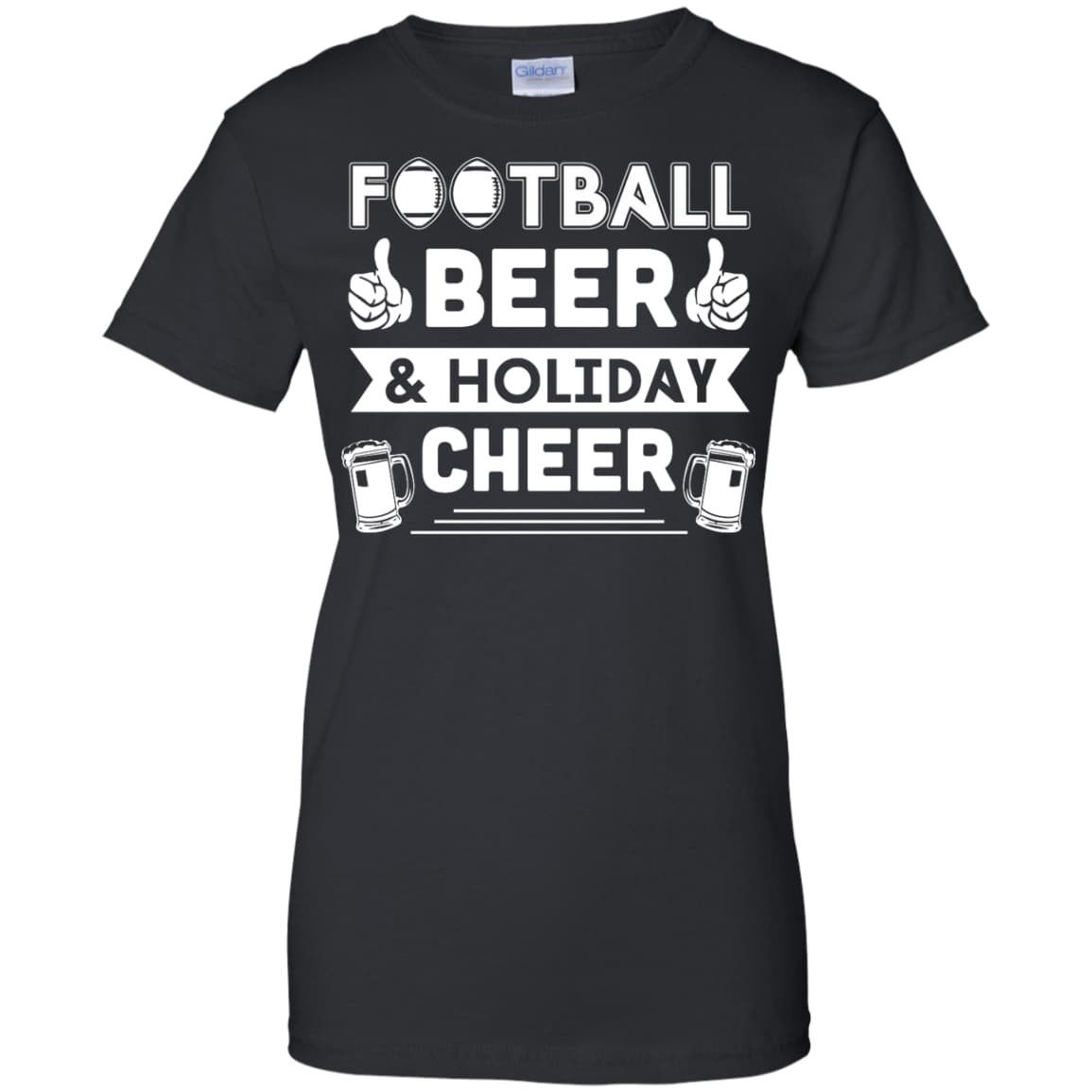 Football Beer Holiday Cheer-T-Shirt & Hoodie-Women's T-Shirt-Black