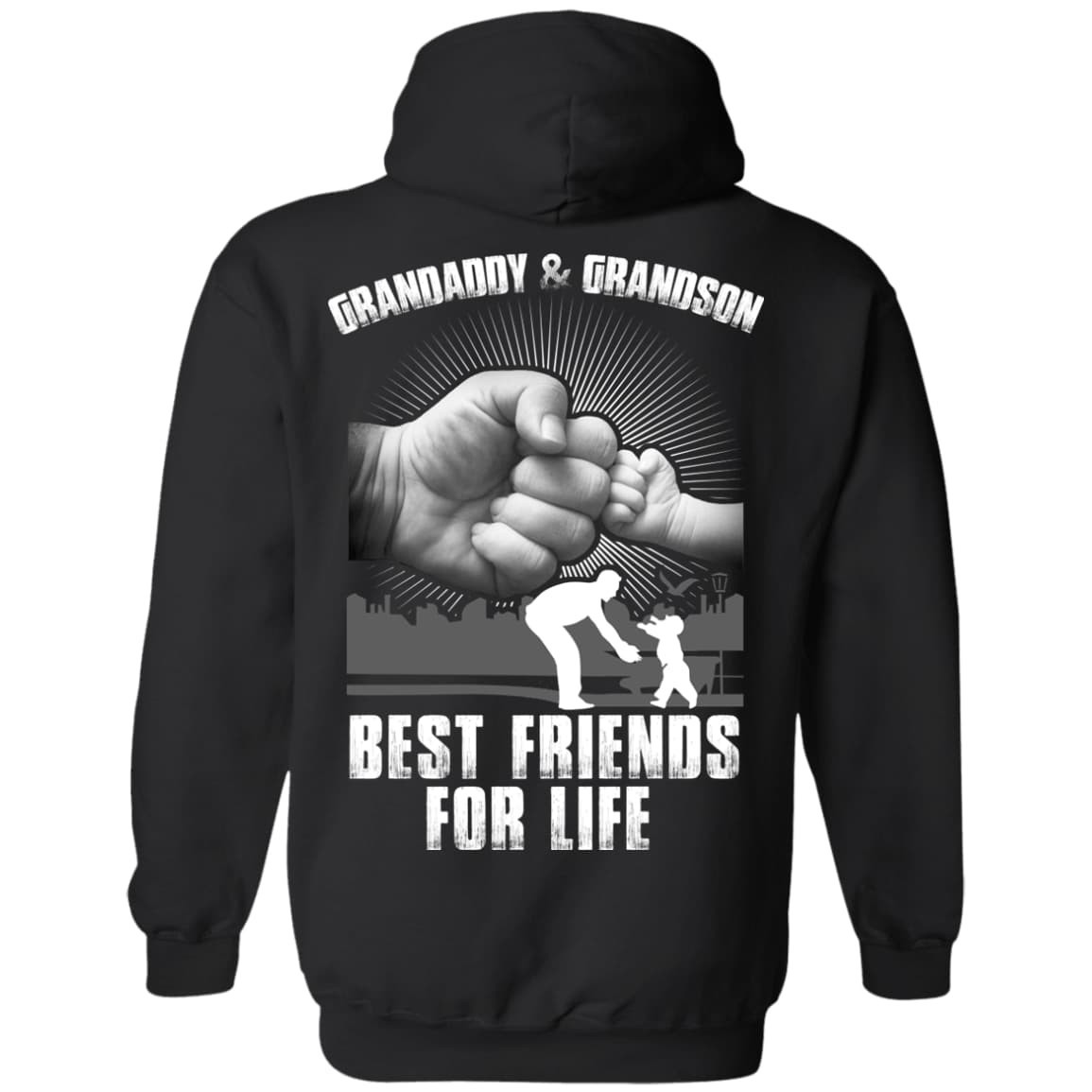 Grandaddy And Grandson Best Friends For Life-T-Shirt & Hoodie-Pullover Hoodie-Black