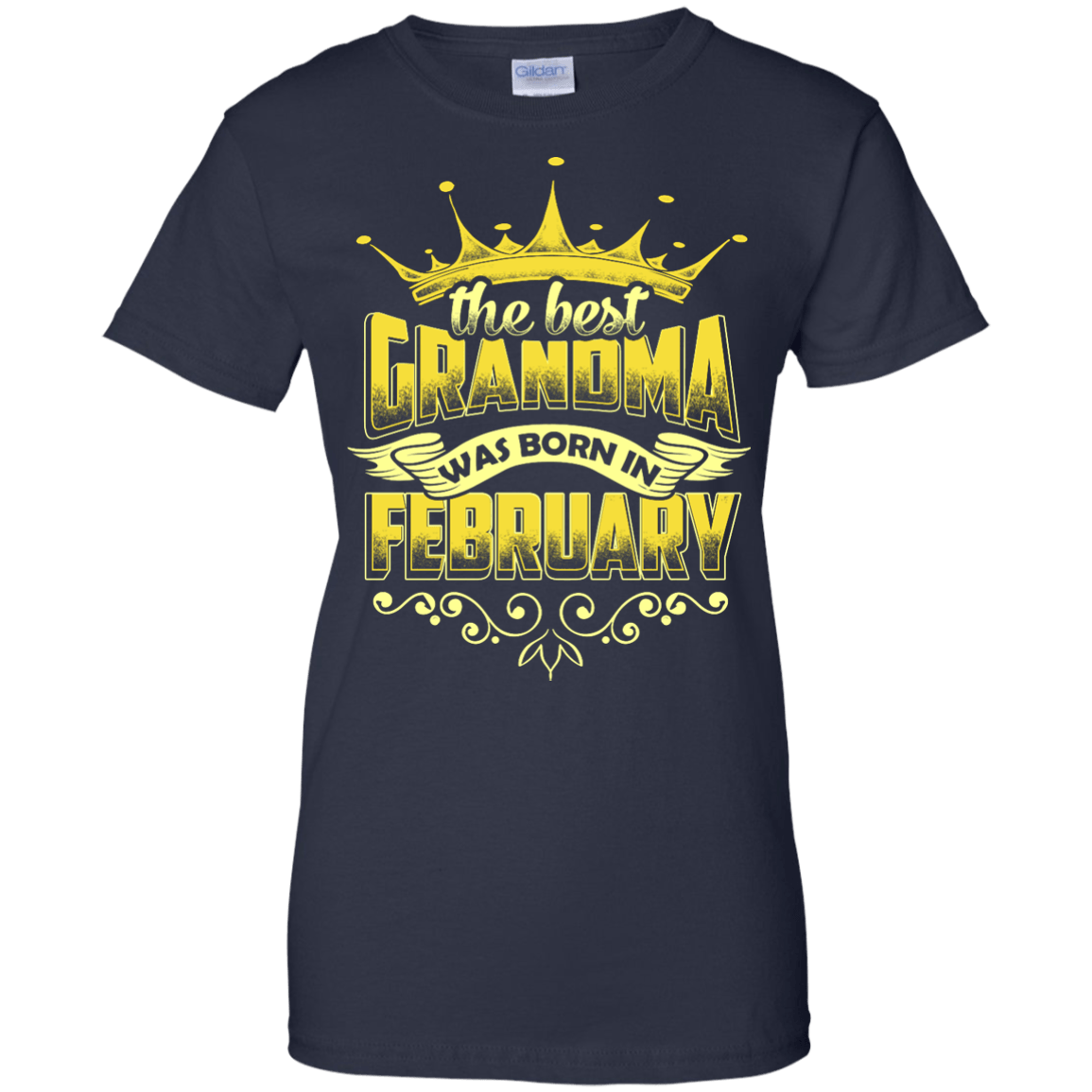 The Best Grandma Was Born In February-T-Shirt & Hoodie-Women's T-Shirt-Navy