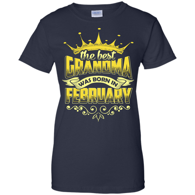 The Best Grandma Was Born In February-T-Shirt & Hoodie-Women's T-Shirt-Navy