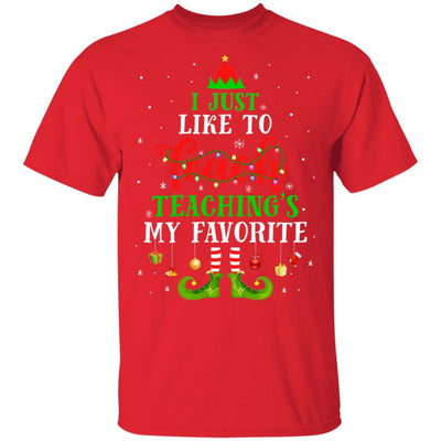 I Just Like to Teach My Favorite Cite Teacher Elf Christmas-T-Shirt & Sweatshirt-Classic T-Shirt-Red