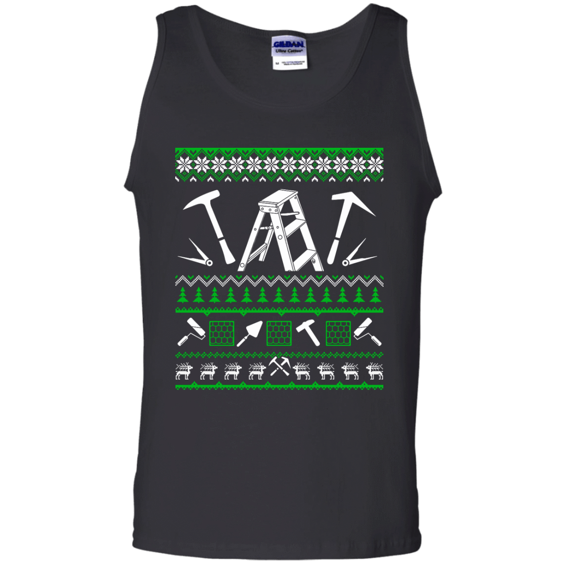 Roofer Christmas Sweater-T-Shirt & Hoodie-Unisex Tank-Black
