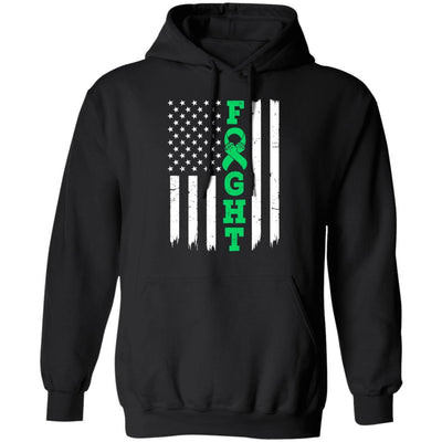 Lymphoma Liver Cancer Awareness American Flag Distressed-T-Shirt & Hoodie-Pullover Hoodie-Black