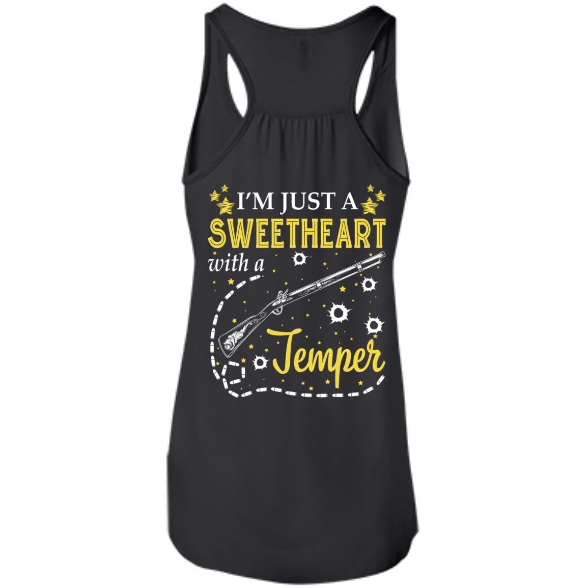 I'm Just A Sweetheart With A Temper-T-Shirt & Tank Top-Women's Flowy Racerback Tank-Black
