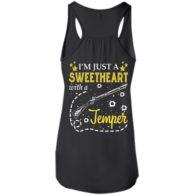I'm Just A Sweetheart With A Temper-T-Shirt & Tank Top-Women's Flowy Racerback Tank-Black
