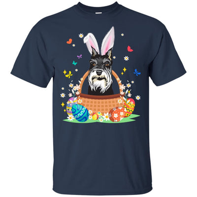Schnauzer Bunny Hat Rabbit Easter Eggs-T-Shirt & Hoodie-Classic T-Shirt-Navy