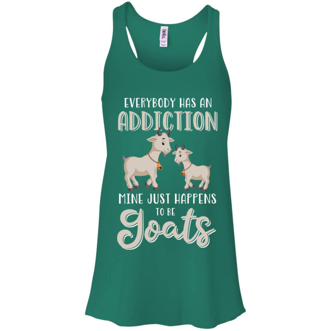 Everybody Has An Addiction Mine Just Happens To Be Goats-T-Shirt & Tank Top-Women's Flowy Racerback Tank-Kelly Green