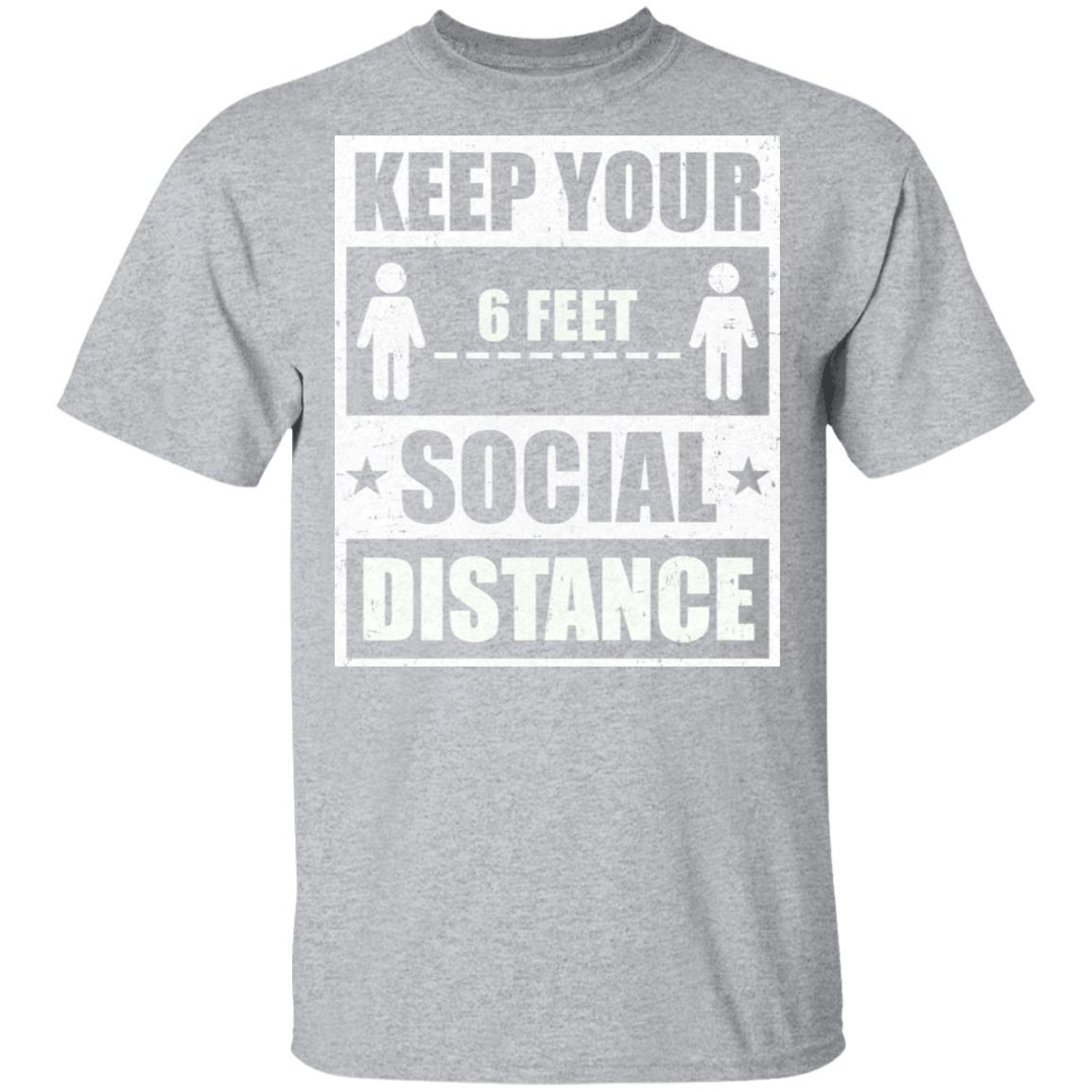 Social Distancing Keep Your Social Distance Cute-T-Shirt & Hoodie-Classic T-Shirt-Sport Grey