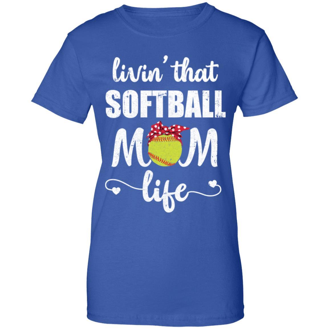 Living That Softball Mom Life Mothers Day Gifts-T-Shirt & Tank Top-Women's T-Shirt-Royal