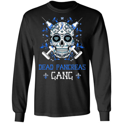 Dead Pancreas Gang Skull Diabetes Awareness Gifts-T-Shirt & Hoodie-Long Sleeve T-Shirt-Black