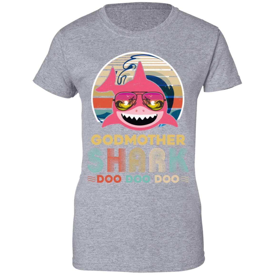 Retro Vintage Godmother Shark Doo Doo Doo-T-Shirt & Hoodie-Women's T-Shirt-Sport Grey