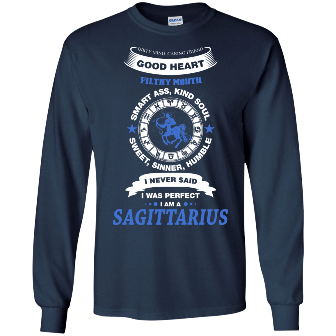 I Never Said I Was Perfect I Am A SAGITTARIUS-T-Shirt & Hoodie-Long Sleeve T-Shirt-Navy