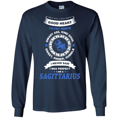 I Never Said I Was Perfect I Am A SAGITTARIUS-T-Shirt & Hoodie-Long Sleeve T-Shirt-Navy