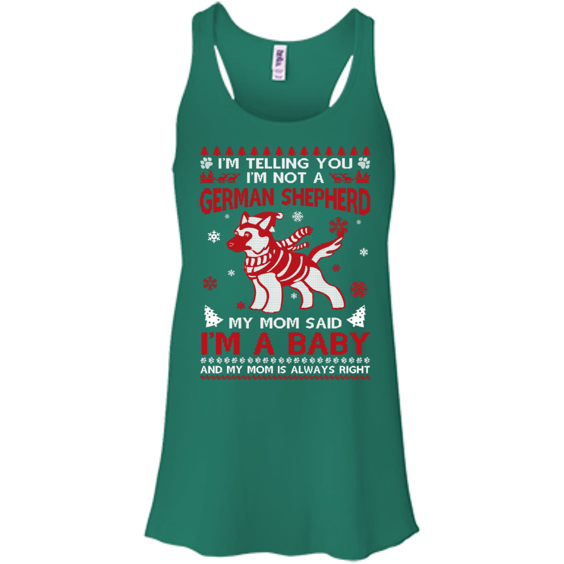 I'm Telling You I'm Not A German Shepherd-T-Shirt & Hoodie-Women's Flowy Racerback Tank-Kelly