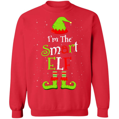 I'm The Smart Elf Family Matching Funny Christmas Group Gift-T-Shirt & Sweatshirt-Crewneck Sweatshirt-Red