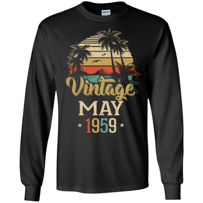 Retro Classic Vintage May 1959 62th Birthday Gift-T-Shirt & Hoodie-Long Sleeve T-Shirt-Black