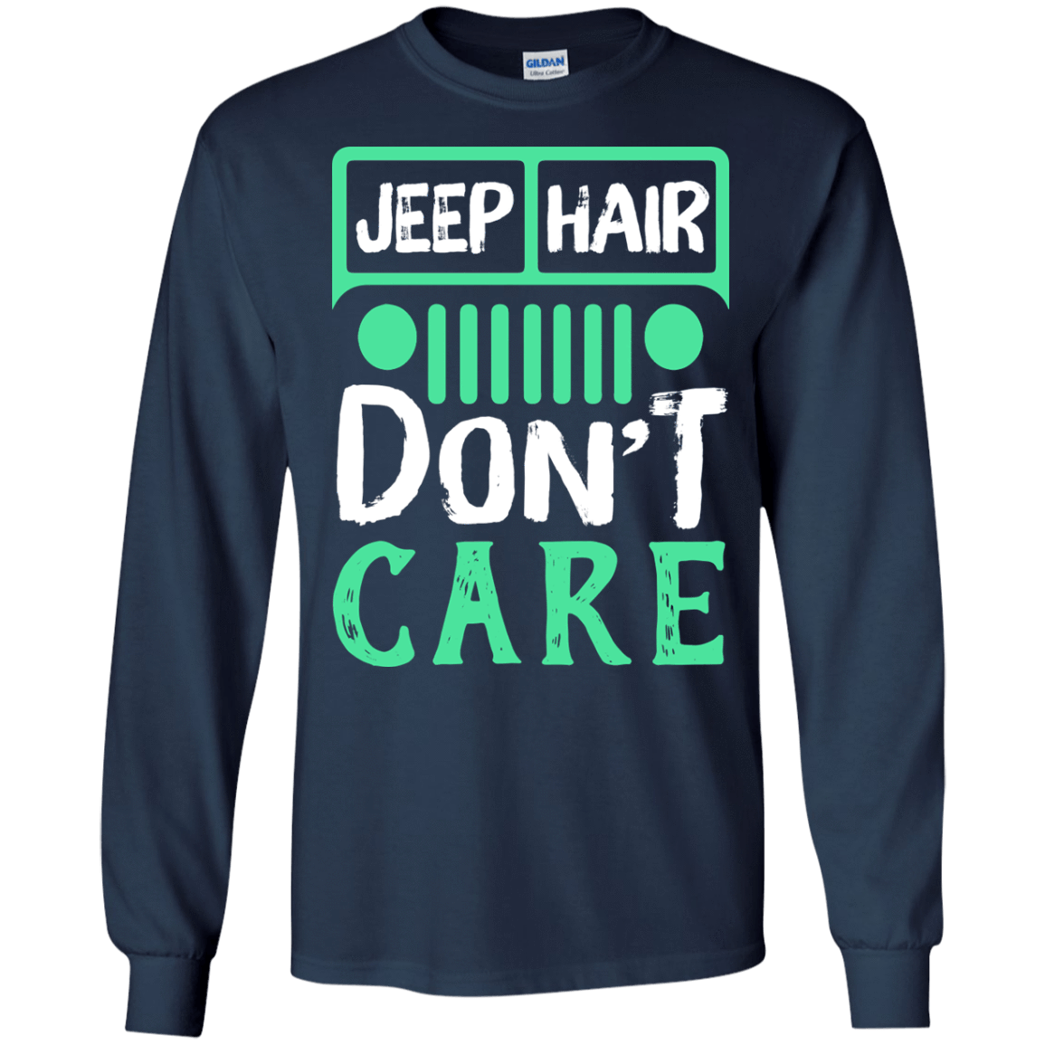 Jeep Hair Don't Care-T-Shirt & Hoodie-Long Sleeve T-Shirt-Navy