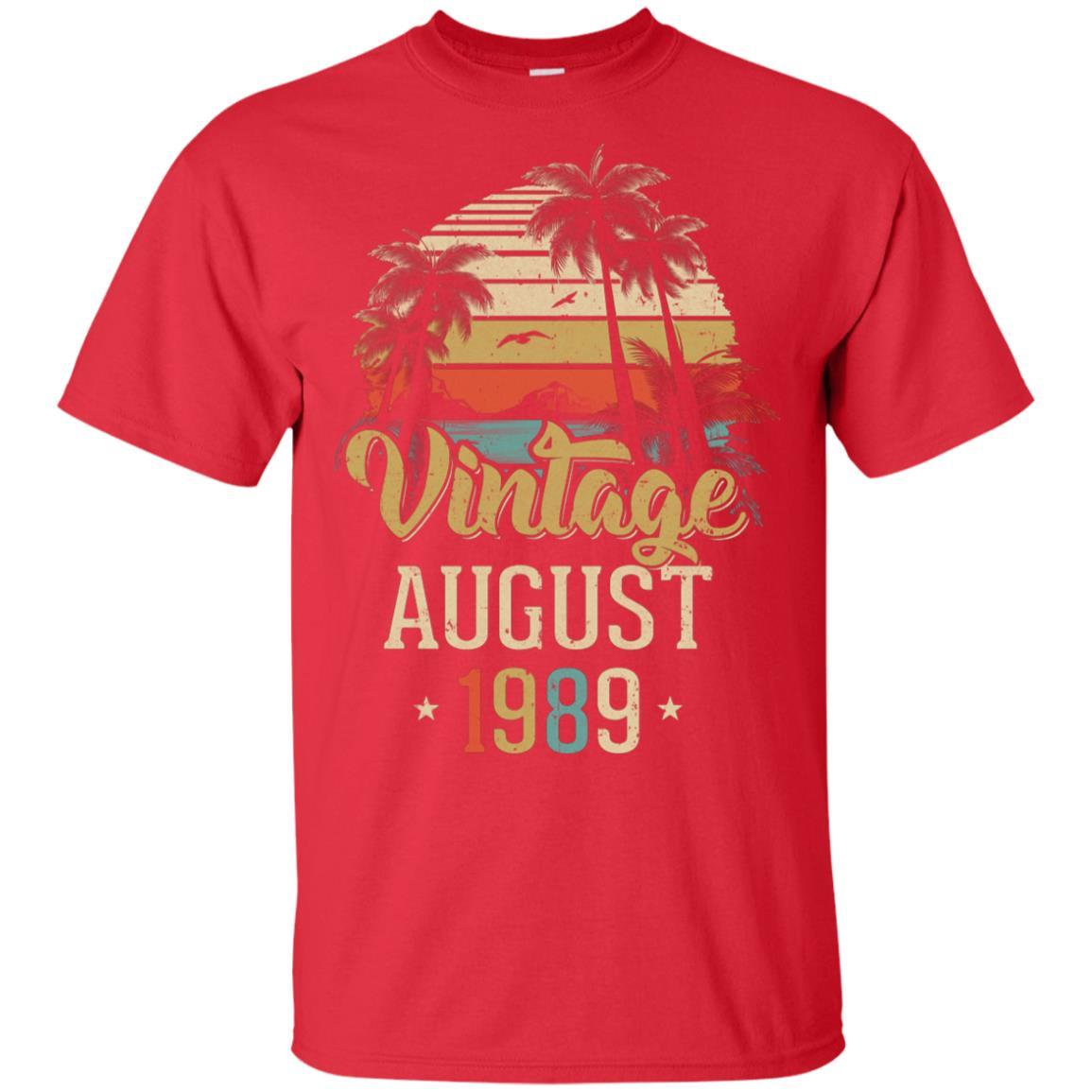 Retro Classic Vintage August 1989 32th Birthday Gift-T-Shirt & Hoodie-Classic T-Shirt-Red