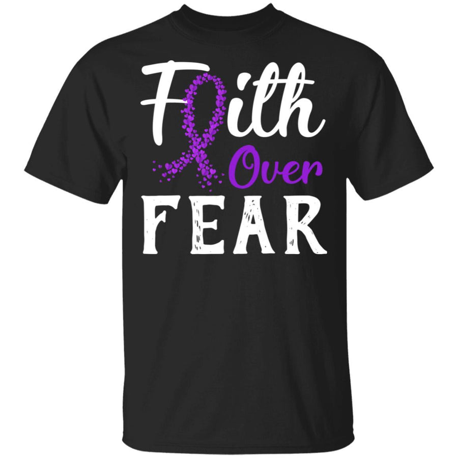 Alzheimer's Lupus Awareness Purple Faith Over Fear-T-Shirt & Hoodie-Classic T-Shirt-Black