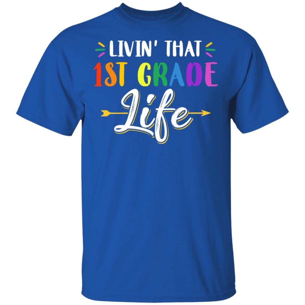 Livin' That 1st Grade Life Fourth Grade Teacher-T-Shirt & Hoodie-Classic T-Shirt-Royal