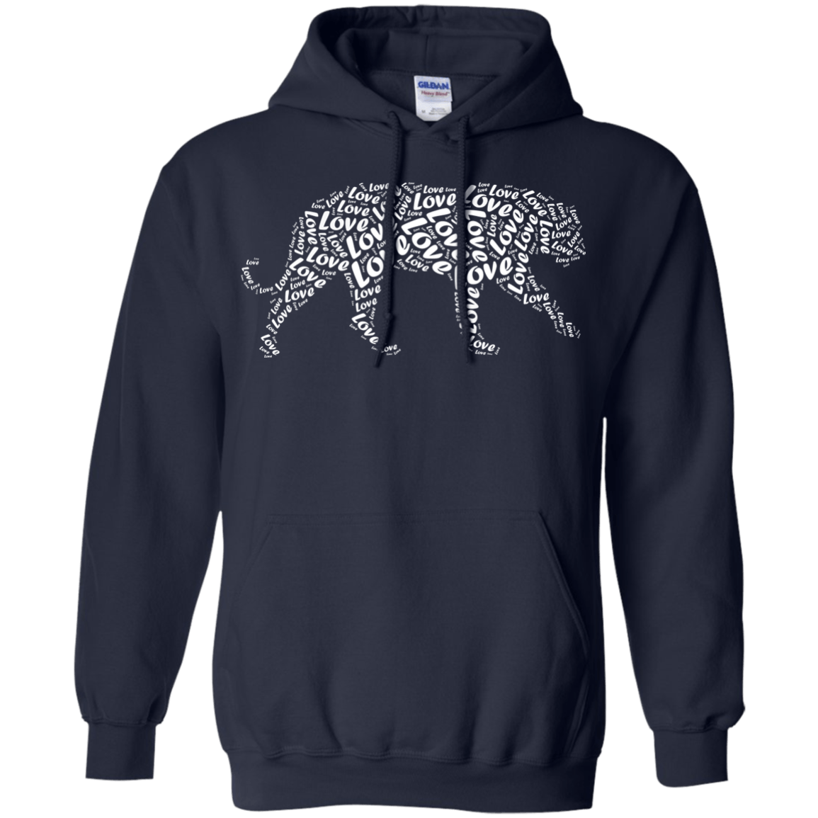 I Love Tiger T-Shirt Word Graphic Tee-T-Shirt & Hoodie-Pullover Hoodie-Navy