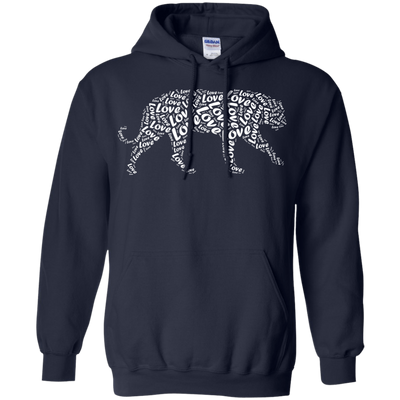 I Love Tiger T-Shirt Word Graphic Tee-T-Shirt & Hoodie-Pullover Hoodie-Navy