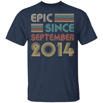 Epic Since September 2014 Vintage 7th Birthday Gifts Youth-Youth Shirt-Youth T-Shirt-Navy