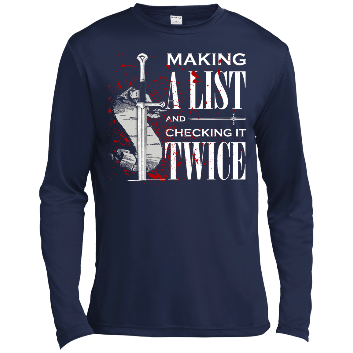 Making A List And Check It-T-Shirt & Hoodie-Long Sleeve T-Shirt-Navy