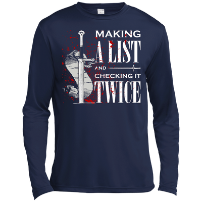 Making A List And Check It-T-Shirt & Hoodie-Long Sleeve T-Shirt-Navy