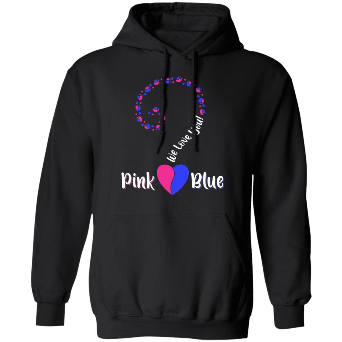 Gender Reveal Party Question Mark with Baby Feet and Heart-T-Shirt & Tank Top-Pullover Hoodie-Black
