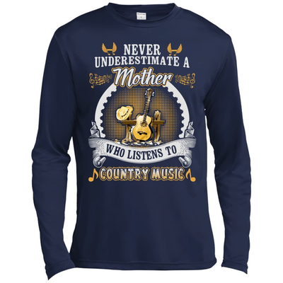A Mother Listen To Country Music-T-Shirt & Hoodie-Long Sleeve T-Shirt-Navy