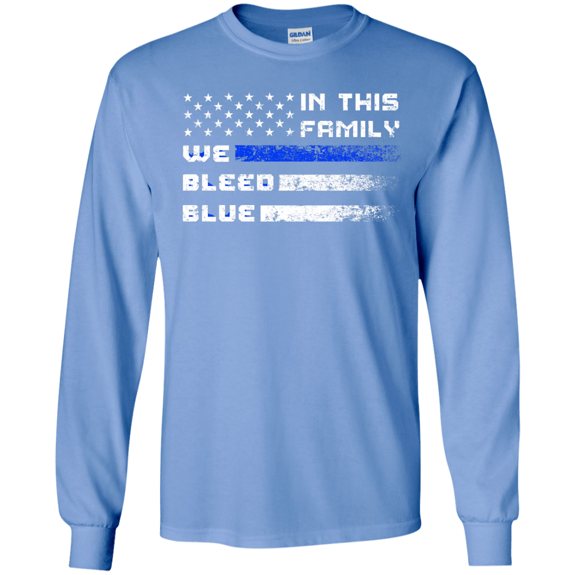 We Bleed Blue-T-Shirt & Hoodie-Long Sleeve T-Shirt-Carolina Blue