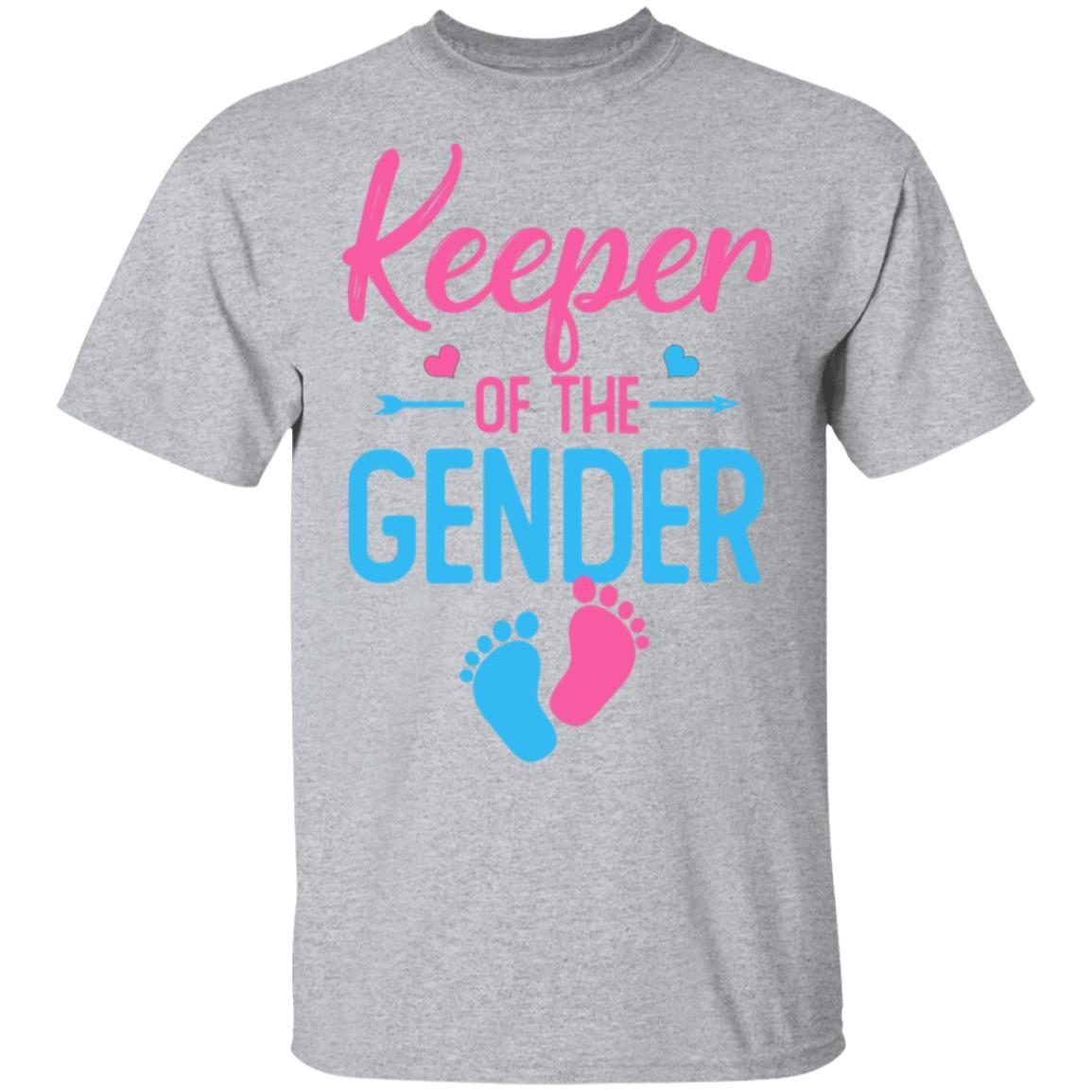 Keeper Of Gender Reveal Party Idea Baby Announcement-T-Shirt & Hoodie-Classic T-Shirt-Sport Grey