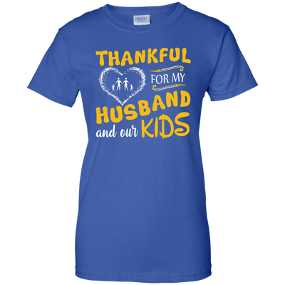 Thankful For My Husband And Our Kids-T-Shirt & Hoodie-Women's T-Shirt-Royal