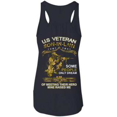 U.S. Veteran Son-in-law Some People Only Dream Of Meeting-T-Shirt & Hoodie-Women's Flowy Racerback Tank-Midnight
